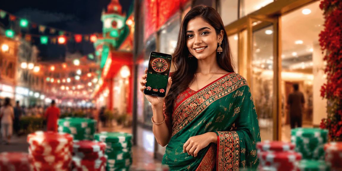 A user enjoying new games on the red-green casino app in the surroundings of Mymensingh