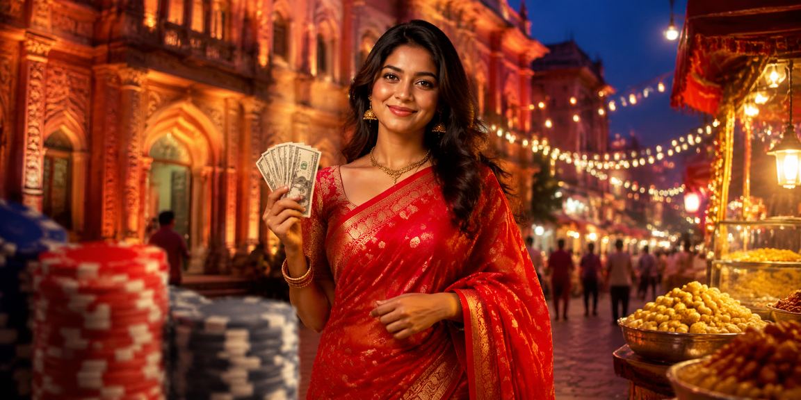 A model in a saree in Rajshahi learning about cashback bonuses and betting payments